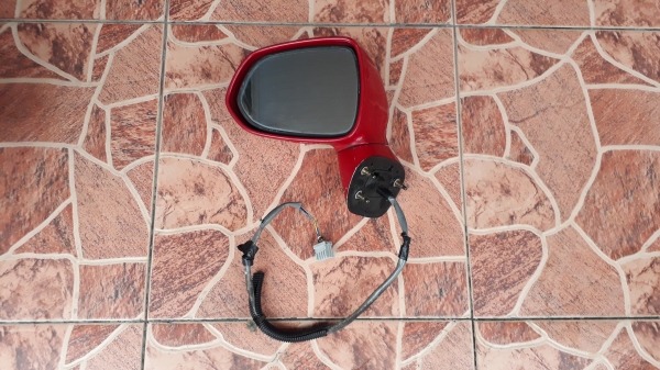 กระจกมองข้าง HONDA jazz GD ข้างขวา สีแดง สายไฟ5สาย