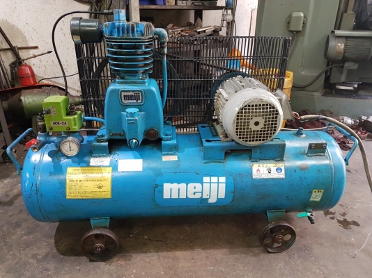 **ขายถูกๆ ปั้มลมมือสองจากญี่ปุ่น** Meiji 2 แรง ถัง 90 ลิตร ทดสอบเรียบร้อย แน่นๆ นิ่งๆเงียบๆพร้อมใช้งานครับ