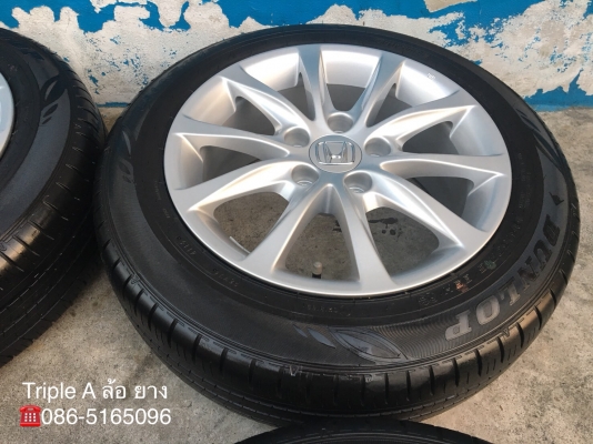 ล้อแม็กป้ายแดง Honda Civic FC ขอบ16 พร้อมยางป้ายแดง 195-60-16 Dunlop ตุ่มเด้งๆ เส้นสีชัดๆ