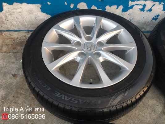 ล้อแม็กป้ายแดง Honda Civic FC ขอบ16 พร้อมยางป้ายแดง 195-60-16 Dunlop ตุ่มเด้งๆ เส้นสีชัดๆ
