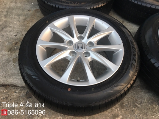 ล้อแม็กป้ายแดง Honda Civic FC ขอบ16 พร้อมยางป้ายแดง 195-60-16 Dunlop ตุ่มเด้งๆ เส้นสีชัดๆ