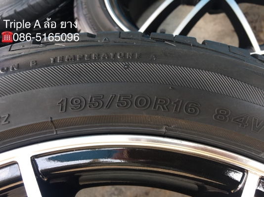 ล้อแม็ก 4รู100 ขอบ 16 พร้อมยาง 195-50-16 Bridgestone ปี 15 แม็กสวย