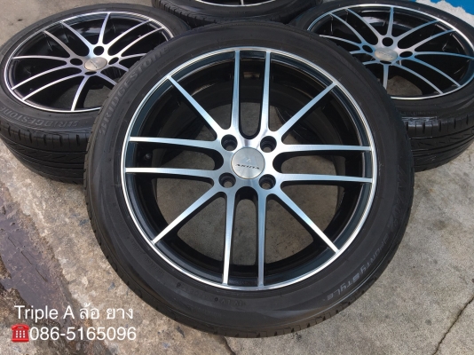 ล้อแม็ก 4รู100 ขอบ 16 พร้อมยาง 195-50-16 Bridgestone ปี 15 แม็กสวย