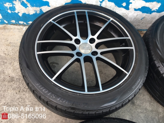 ล้อแม็ก 4รู100 ขอบ 16 พร้อมยาง 195-50-16 Bridgestone ปี 15 แม็กสวย