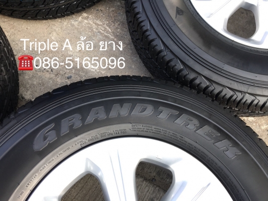 ล้อแม็กพร้อมยางใหม่ป้ายแดง Nissan Navara NP300 ขอบ 16 Dunlop 255-70-16 ปี 18 ตุ่มอลัง เส้นสีชัดๆ