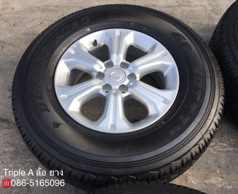 ล้อแม็กพร้อมยางใหม่ป้ายแดง Nissan Navara NP300 ขอบ 16 Dunlop 255-70-16 ปี 18 ตุ่มอลัง เส้นสีชัดๆ