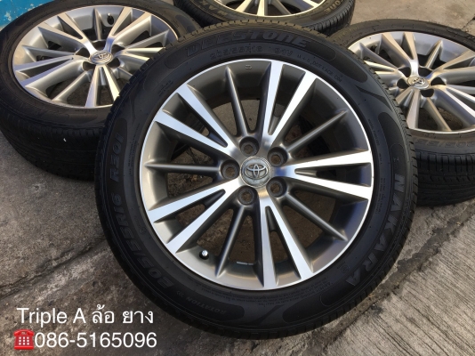 ล้อแม็ก Toyota Altis ขอบ16 สีเทาหน้าเงา พร้อมยาง 205-55-16 ปลายปี 17