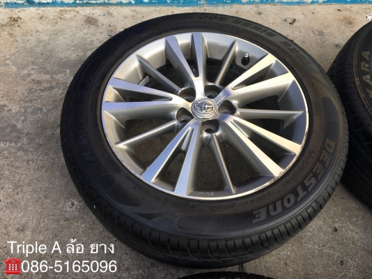 ล้อแม็ก Toyota Altis ขอบ16 สีเทาหน้าเงา พร้อมยาง 205-55-16 ปลายปี 17