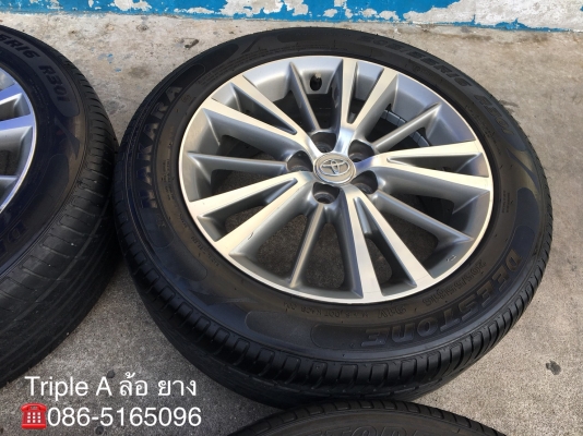 ล้อแม็ก Toyota Altis ขอบ16 สีเทาหน้าเงา พร้อมยาง 205-55-16 ปลายปี 17