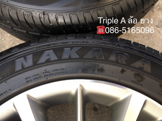 ล้อแม็ก Toyota Altis ขอบ16 สีเทาหน้าเงา พร้อมยาง 205-55-16 ปลายปี 17