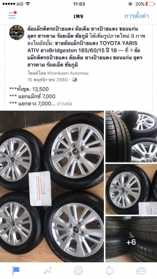 ขายล้อแม็กซ์ All new City 2018 ขอบ 15" ของแท้ หายาก ใส่รถ City รุ่นก่อนได้ทุกรุ่น