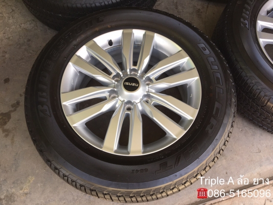 แม็กป้ายแดง ISUZU MU-X ขอบ18 พร้อมยางป้ายแดง 255-60-18 Bridgestone ปี 18 ตุ่มอลัง เส้นสีจัดจ้าน