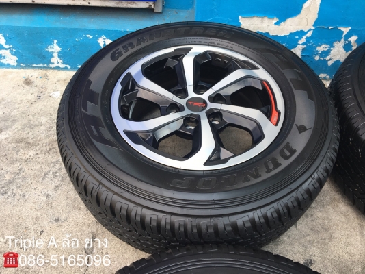 ล้อแม็กป้ายแดง TOYOTA REVO TRD ขอบ 17 พร้อมยางป้ายแดง 265-65-17 Dunlop ล้อแท้ สวยๆ