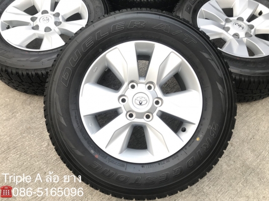 ล้อแม็กป้ายแดง Toyota Revo ขอบ17 พร้อมยางป้ายแดง 265-65-17 Bridgestone ปี 18 ตุ่มเด้ง เสันสีชัด