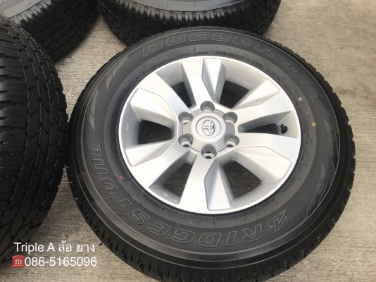 ล้อแม็กป้ายแดง Toyota Revo ขอบ17 พร้อมยางป้ายแดง 265-65-17 Bridgestone ปี 18 ตุ่มเด้ง เสันสีชัด