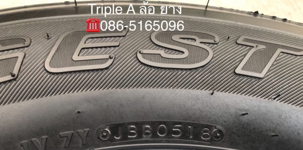 ยางป้ายแดง Bridgestone 265-65-17 ปี 18 ตุ่มเด้งๆ เส้นสีชัด ยางป้ายแดง Bridgestone 265-65-17 ปี 18 ตุ่มเด้งๆ เส้นสีชัด