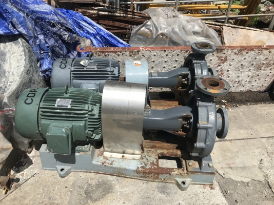 ( เหลือ 1ตัวครับ )ขายปั๊มน้ำหอยโข่ง Teral ชนมอเตอร์ 15HP. 380V ขนาดเข้า 3นิ้ว ออก 2.5นิ้ว ใบพัดทองเหลือง รุ่นใบพัดใหญ่ส่งน้ำไกล สภาพสวย หมุนนิ่ม พร้อมใช้งาน มี 2 ตัว ราคาตัวละ 15,500 บาท