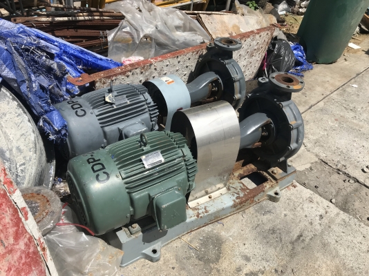 ( เหลือ 1ตัวครับ )ขายปั๊มน้ำหอยโข่ง Teral ชนมอเตอร์ 15HP. 380V ขนาดเข้า 3นิ้ว ออก 2.5นิ้ว ใบพัดทองเหลือง รุ่นใบพัดใหญ่ส่งน้ำไกล สภาพสวย หมุนนิ่ม พร้อมใช้งาน มี 2 ตัว ราคาตัวละ 15,500 บาท