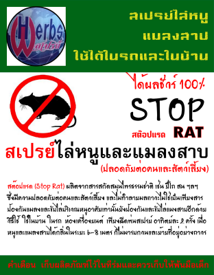 สเปรย์ไล่หนู แมลงสาป ใช้ได้ในรถและในบ้าน (Stop Rat) สเปรย์ไล่หนู แมลงสาป ใช้ได้ในรถและในบ้าน (Stop Rat)