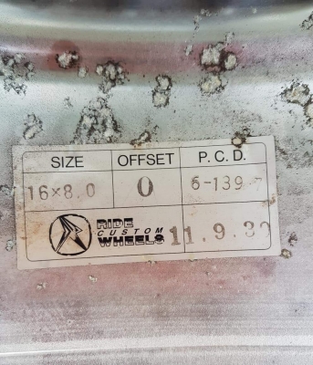 ขายล้อ RIDE CUSTOM 16x8 ออฟ 0 ขายล้อ RIDE CUSTOM 16x8 ออฟ 0