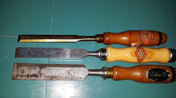 ขายสิ่วชุด3ด้าม ขนาด1&quot;,5/8,1/2, ฉลามสามดาว &amp; ตรากวาง &amp; ตราตา MADE IN GERMANY.ใหม่เก่าเก