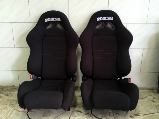 ขายเบาะแต่งรถยนต์ SPARCO พร้อมรางแปลงใส่ได้ทุกรุ่นเลยครับ