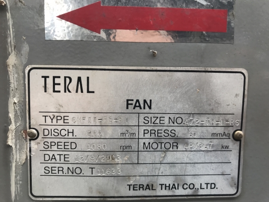 ขายโครงใบโบวเวอร์ดูด-เป่าอากาศ Teral ใช้กับมอเตอร์ 5HP. สภาพสวยมาก โครงสร้างและใบแข็งแรง หมุนนิ่ม พร้อมใช้งาน