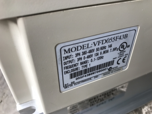 ขาย Inverter Delta ปรับรอบมอเตอร์ 7.5HP. 380V สภาพสวยมากตัดตู้ พร้อมใช้งาน ขาย Inverter Delta ปรับรอบมอเตอร์ 7.5HP. 380V สภาพสวยมากตัดตู้ พร้อมใช้งาน