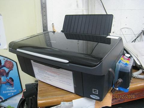 ขายปริ์นท์เตอร์ สแกน ถ่ายเอกสาร EPSON TX-111 ราคาถูกๆพร้อมแทงค์ ใช้งานได้ปกติ