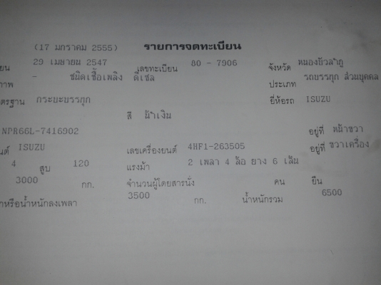 ขาย 6 ล้อ ISUZU 120 แรง (NPR66L)(4HF1) เครื่องแห้ง แน่น แรงดีมาก คัซีสวยมากๆ สวยจัดๆ พวงมาลัยพาวเวอร์ กระจกไฟฟ้า รถใช้งาน รถสวยมากๆ พร้อมใช้งานสุดๆ พร้อมโอน.. ขาย 6 ล้อ ISUZU 120 แรง (NPR66L)(4HF1) เครื่องแห้ง แน่น แรงดีมาก คัซีสวยมากๆ สวยจัดๆ พวงมาลัยพาวเวอร์ กระจกไฟฟ้า รถใช้งาน รถสวยมากๆ พร้อมใช้งานสุดๆ พร้อมโอน..