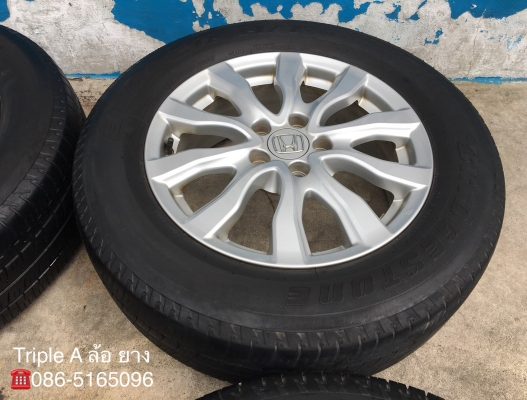 ล้อแม็ก Honda CR-V 5รู114 ขอบ 17 พร้อมยาง Bridgestone 225-65-17 ปลายปี 15