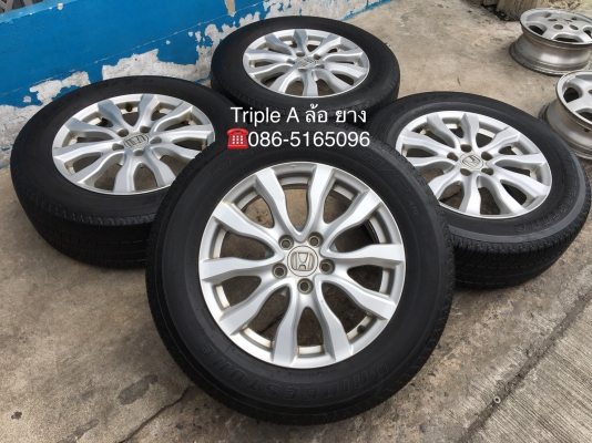 ล้อแม็ก Honda CR-V 5รู114 ขอบ 17 พร้อมยาง Bridgestone 225-65-17 ปลายปี 15