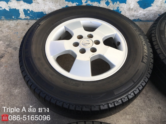 ล้อแม็ก Nissan Navara ขอบ 16 (ตัวเตี้ย) พร้อมยาง Michelin 215-75-16 ปลายปี 13