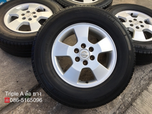 ล้อแม็ก Nissan Navara ขอบ 16 (ตัวเตี้ย) พร้อมยาง Michelin 215-75-16 ปลายปี 13