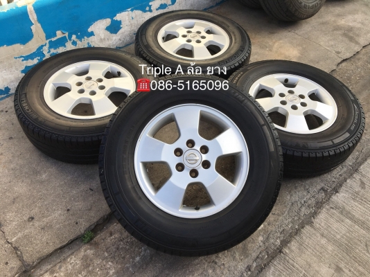 ล้อแม็ก Nissan Navara ขอบ 16 (ตัวเตี้ย) พร้อมยาง Michelin 215-75-16 ปลายปี 13