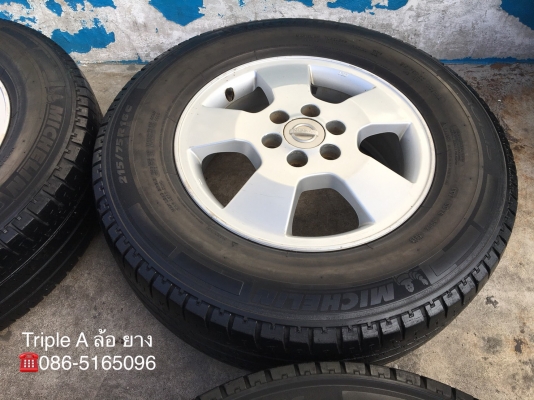 ล้อแม็ก Nissan Navara ขอบ 16 (ตัวเตี้ย) พร้อมยาง Michelin 215-75-16 ปลายปี 13