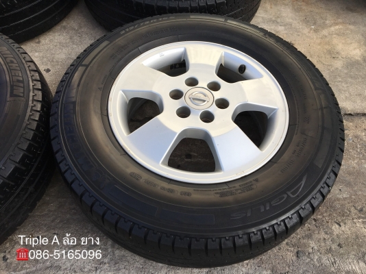 ล้อแม็ก Nissan Navara ขอบ 16 (ตัวเตี้ย) พร้อมยาง Michelin 215-75-16 ปลายปี 13