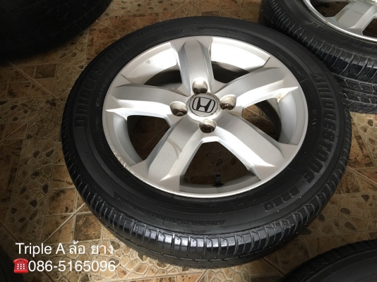 ล้อแม็ก Honda City 4รู100 ลาย 5 ก้าน ขอบ 15 พร้อมยาง Bridgestone 185-60-15 ปี 14