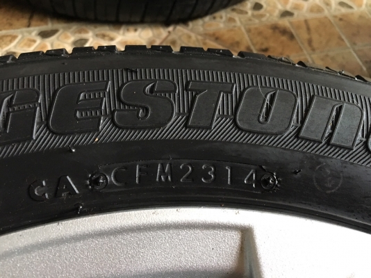 ล้อแม็ก Honda City 4รู100 ลาย 5 ก้าน ขอบ 15 พร้อมยาง Bridgestone 185-60-15 ปี 14