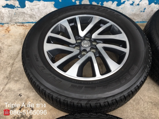ล้อแม็ก Nissan Navara Caliber NP300 ขอบ 18 พร้อมยาง Bridgestone 255-60-18 ปี 17 แม็กสวย ดอกยางเต็มๆ