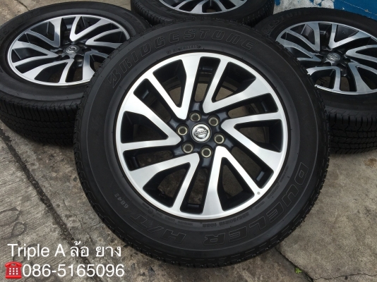 ล้อแม็ก Nissan Navara Caliber NP300 ขอบ 18 พร้อมยาง Bridgestone 255-60-18 ปี 17 แม็กสวย ดอกยางเต็มๆ