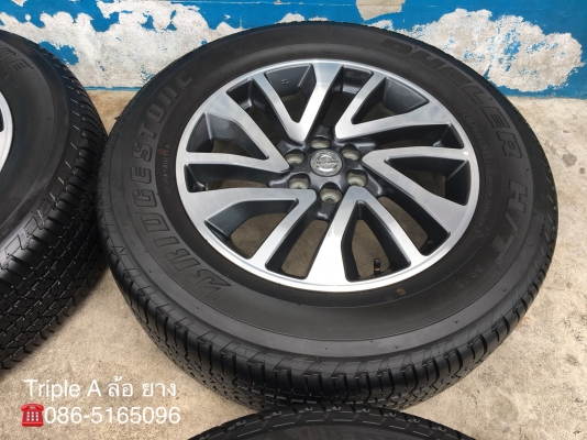 ล้อแม็ก Nissan Navara Caliber NP300 ขอบ 18 พร้อมยาง Bridgestone 255-60-18 ปี 17 แม็กสวย ดอกยางเต็มๆ