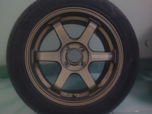 ขาย แม็กte37ตัวใหม่ล่าสุด(มี3วง) ขอบ15ออฟ+35 4 รู100พร้อมยางHANKOOK ปี17