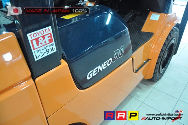 ขายรถโฟล์คลิฟท์มือสอง TOYOTA รุ่น 7FD30-11606 นำเข้าจากประเทศญี่ปุ่น 100\% ไม่เคยใช้งานในไทย