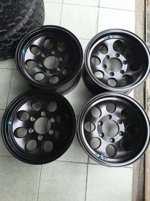 ล้อหยดนำ้ 6รู139 ขอบ 16*8 et0 สีดำ สภาพสวยๆ 1ชุด