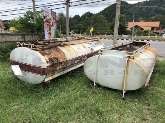 ขายด่วน ถังน้ำ6000ลิตร ติดตั้งบนหกล้อได้ไม่ลั่ว สภาพดีพร้อมอุปกรณ์ปั้ม ใบละ 47000 บาท