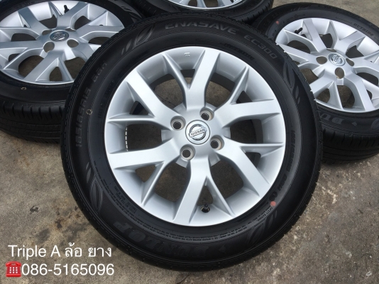 ล้อแม็ก 4รู100 Nissan Note,Almera ,March ขอบ 15 พร้อมยาง Dunlop 185-65-15 ปี 17 แม็กสวย ดอกยางหนานิ่ม