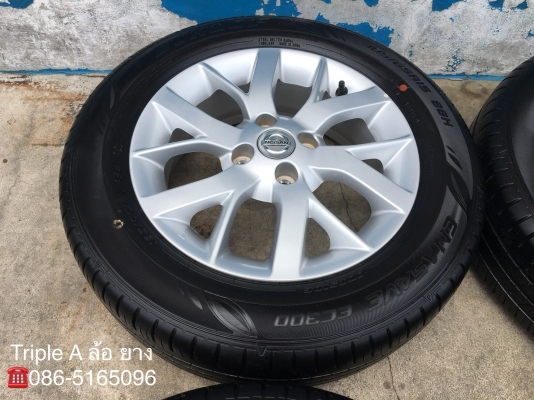 ล้อแม็ก 4รู100 Nissan Note,Almera ,March ขอบ 15 พร้อมยาง Dunlop 185-65-15 ปี 17 แม็กสวย ดอกยางหนานิ่ม
