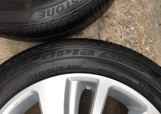 ล้อแม็กป้ายแดง Suzuki Swift 2018 ขอบ16 รุ่นใหม่ล่าสุด  พร้อมยางป้ายแดง Bridgestone 185-55-16 ปี 18 แม็กสวย ตุ่มอลัง