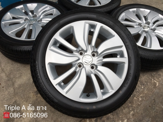 ล้อแม็กป้ายแดง Suzuki Swift 2018 ขอบ16 รุ่นใหม่ล่าสุด  พร้อมยางป้ายแดง Bridgestone 185-55-16 ปี 18 แม็กสวย ตุ่มอลัง